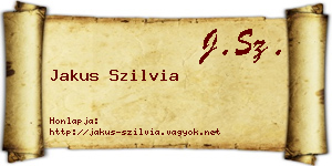 Jakus Szilvia névjegykártya